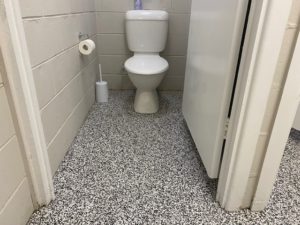 Toilet or bathroom slip resistant flooring
