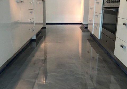 Marble effect epoxy floor finish